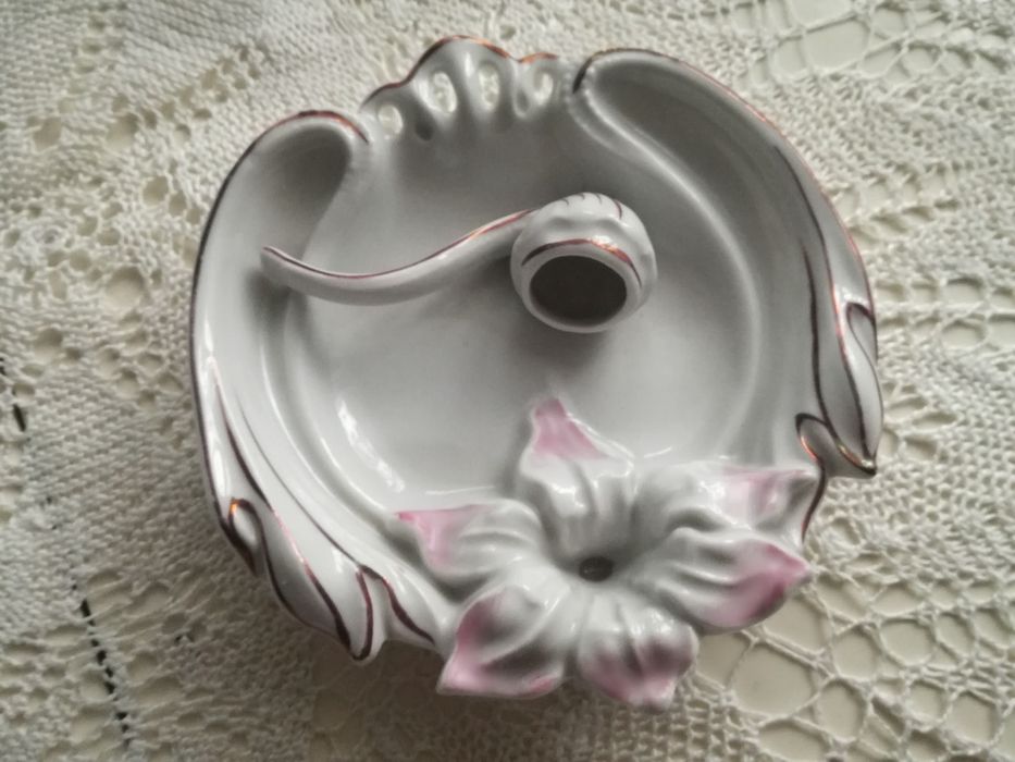 Porcelanowa popielniczka, pięknie zdobiona PRL