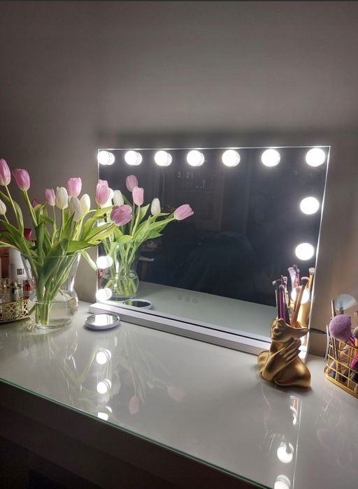 Nowe duże lustro do makijażu toaletka kosmetyczne do Garderoby led