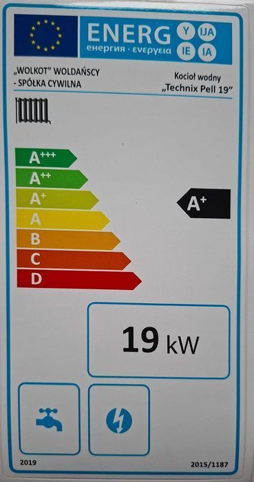 Kocioł piec 19kW pellet drewno groszek węgiel 5klasa WOLKOT kotły