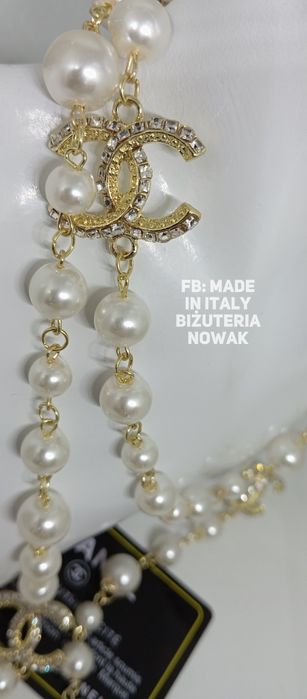 Naszyjnik korale cc sztuczne perły chanel