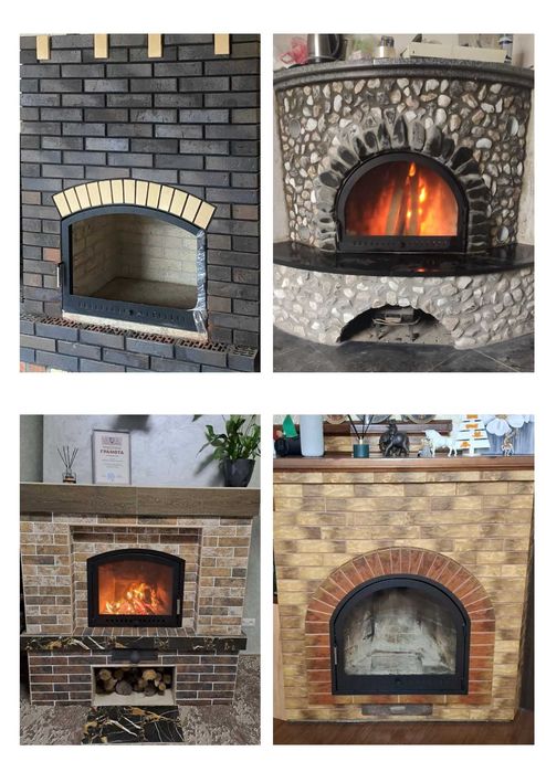 Дверця для каміна арочна на замовлення, дверца в камин со стеклом арка