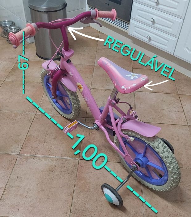 BICICLETA CRIANÇA COMO NOVA,DA BARBIE, RODA 14. Casa,Exercitar,Passeio,Quarto.