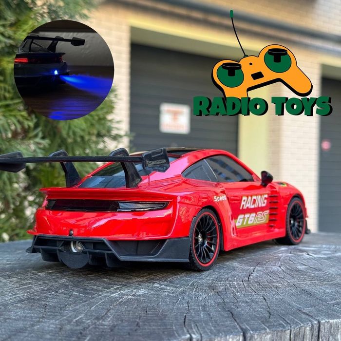 Дрифт машинка с паром на радиоуправлении Porsche 911 GT6 RS Красная
