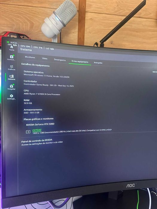 Setup Completo Gamer (AMD Ryzen 7, RTX 5060, 32gb RAM)