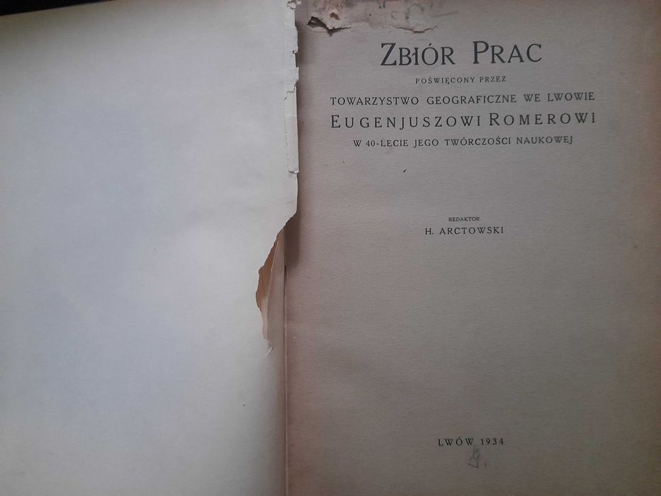 Zbiór prac poświęcony Eugenjuszowi Romerowi H. Arctowski 1934