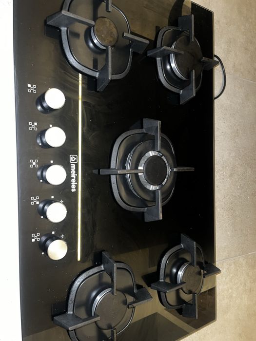 Placa de cozinha 86x52cm para gás butano ou propano com 5 queimadores