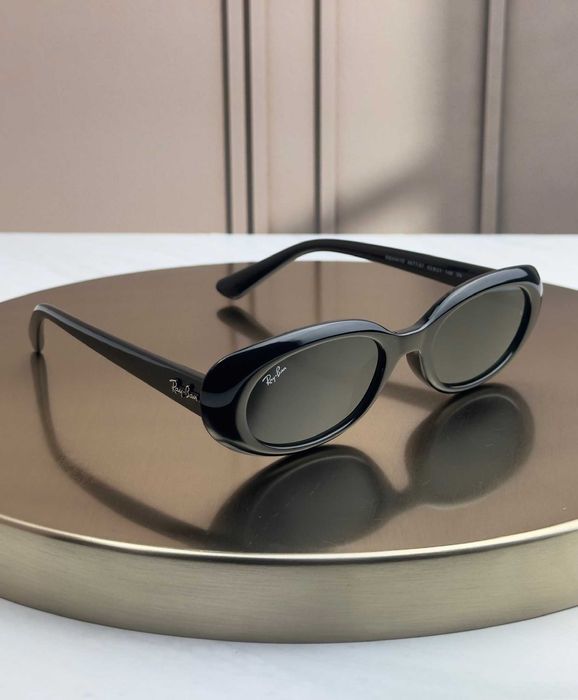 Сонцезахисні окуляри Ray-Ban RB4441D чорні глянцеві, блакитна лінза, овальні, жіночі, унісекс, оригінал