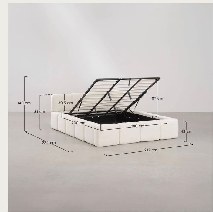Cama baú articulado estofada Jolcem