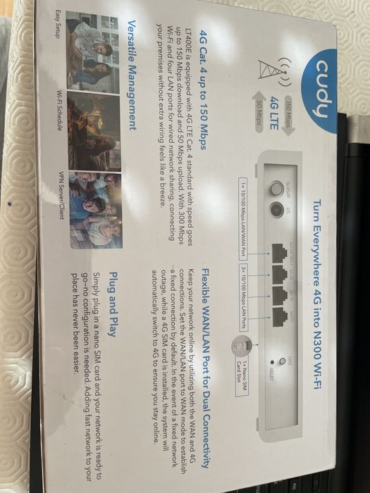 Cuddy LT400 Wi-Fi 4, 4G LTE Router