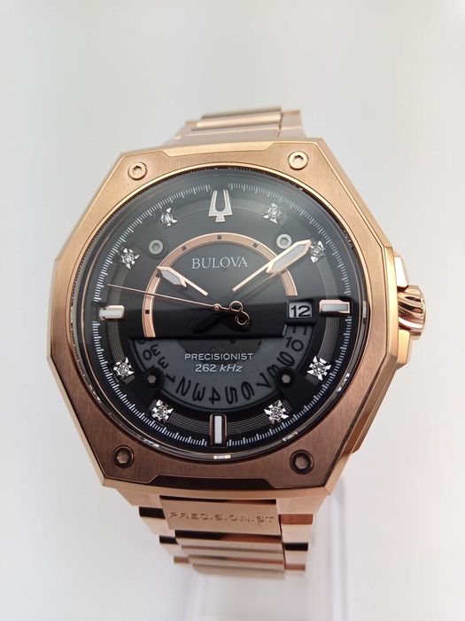 Bulova X Diamon 97D129 - 8 бриллиантов, точность 262кГц, гнутый сапфир