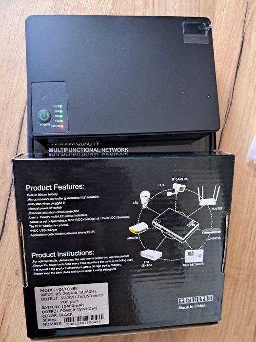 DC UPS ИБП для роутера 10400 mAh / Повербанк для интернета (Новый)