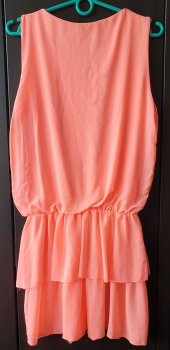 Neonowo-koralowa sukienka roz. M