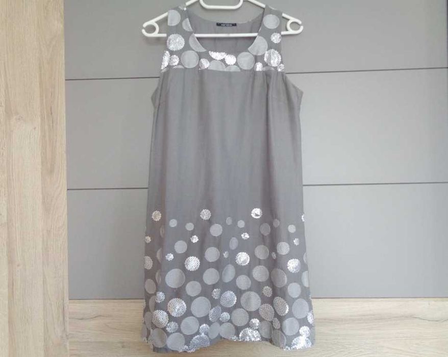 Sukienka tunika szara srebrna Xanaka M 38