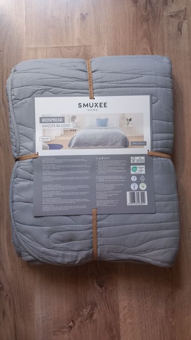 Narzuta na łóżko dwustronna Smukee Home szara 200x220 cm