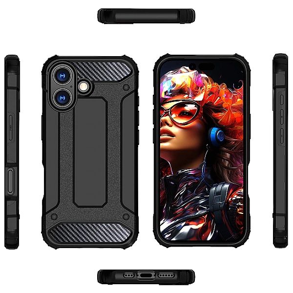 Etui Hybrid Armor na iPhone 17 pancerne - czarne