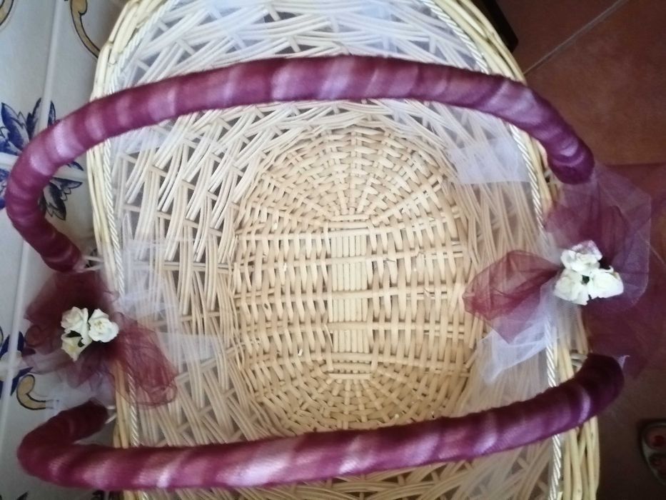 Cestos forrados a tule p/lembranças batizado e casamento