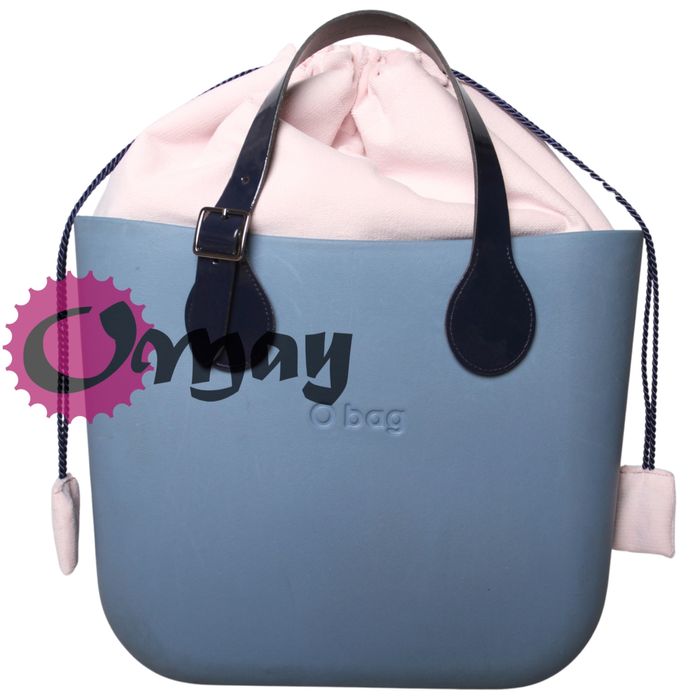 Lekki organizer do OBAG MINI worek Welur różowy pudrowy komin OMAY