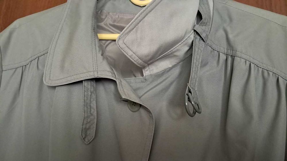 Płaszcz damski trencz prochowiec szary długi wiosna jesień r. 50/22