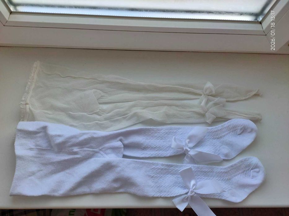 Сет колготки дитячі 2 шт. 6-12 міс. з бантиками