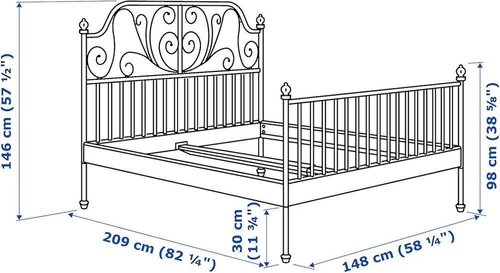 Łóżko LEIRVIK 140*200 z materacem
