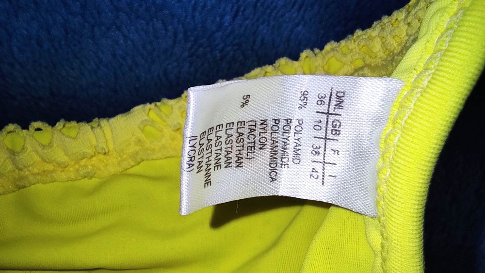 Strój kąpielowy żółty dwuwarstwowy, siatka, r.36 słoneczny
