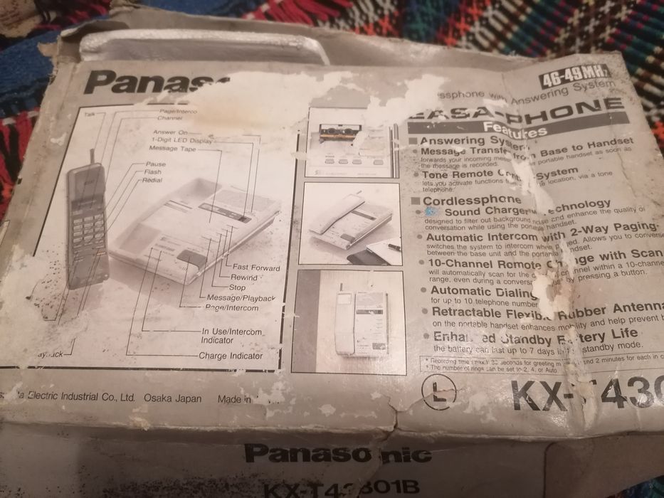 Telefone sem fios panasonic com gravador atendedor de chamada