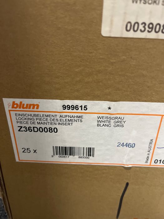 Z36D0080  Blum mocowanie szkła antaro tandembox Blum