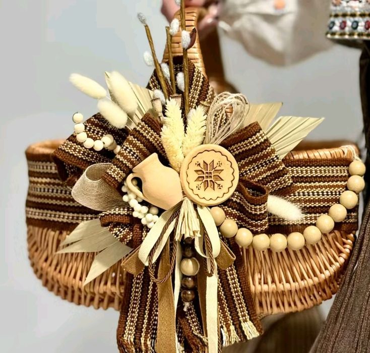 Пасхальний кошик. Великодній кошик. Етнодекор. Голендер