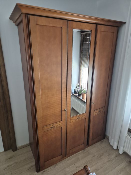 Sypialnia Swarzędz łóżko, szafa, szafka nocna