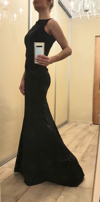 Платье в пол вечерние чёрное, красное, ажурное