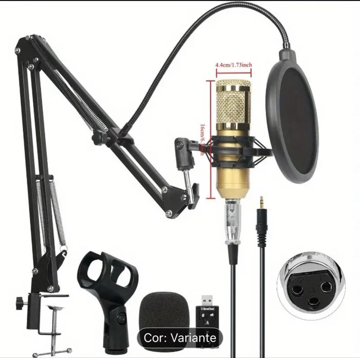 Vendo conjunto de microfone condesador BM-800 e inteface e escudo