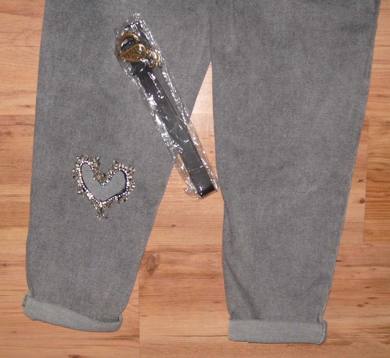 spodnie z serduszkiem +pasek REDSEVENTY r. L /XL