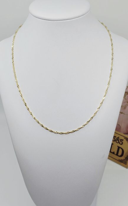 Złoty łańcuszek splot singapur próba 585 14k waga 2.19g