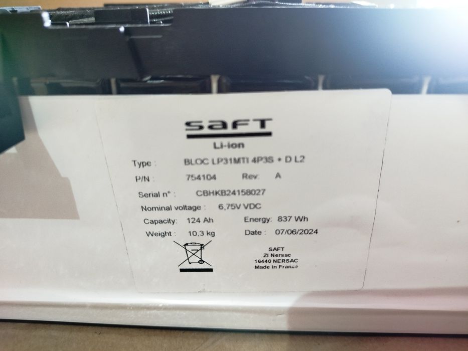 Акумулятор/модуль SAFT, LTO, 3S4P 124Ah. 23-24 р.