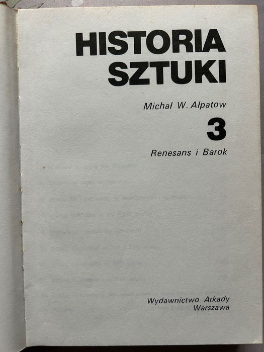 Historia sztuki 4 tomy Michał W. Ałpatow