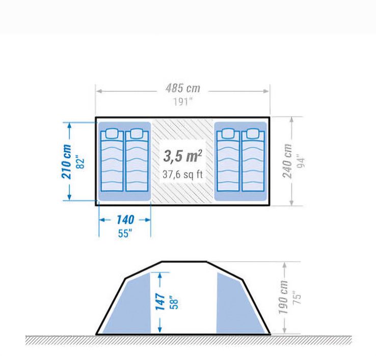 Tenda campismo 4 pessoas