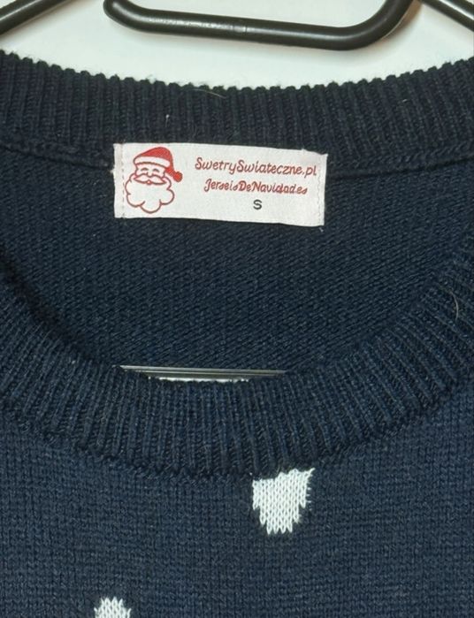 Granatowy sweter świąteczny S