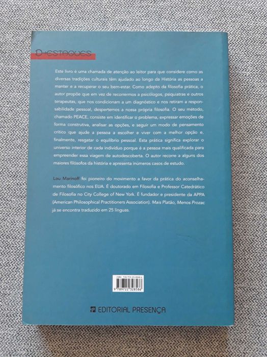 Livro "Mais Platão, menos Prozac!" de Lou Marinoff