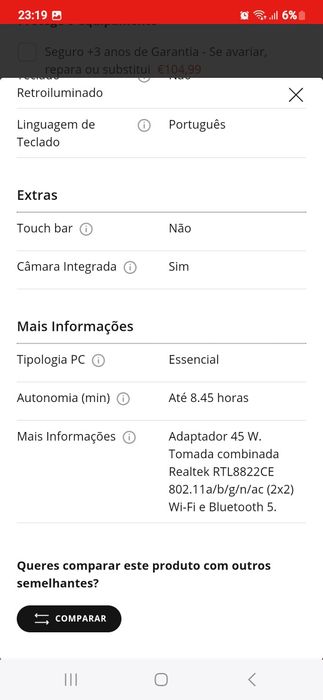 Portátil HP 15s-eq1025np