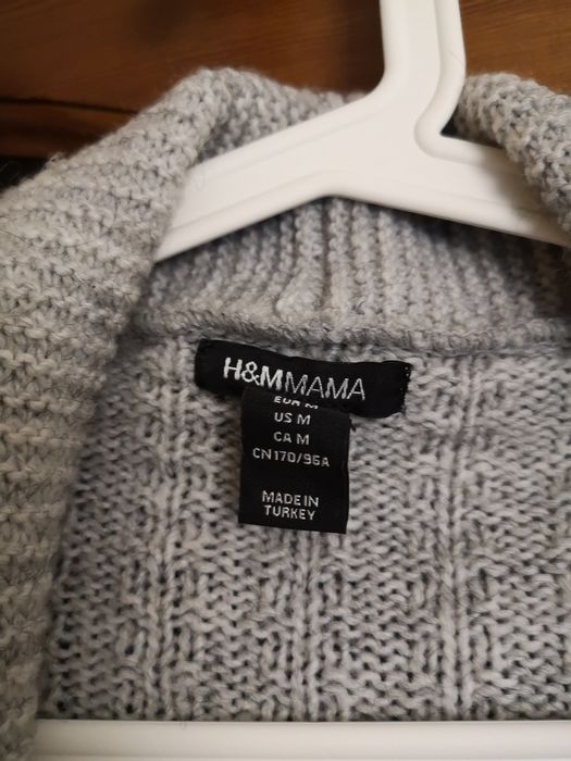 Sweter, bezrękawnik, długa kamizelka z paskiem z h&m.