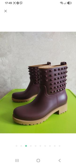 Гумові жіночи чоботи шкіряні 39 розмір Navyboot.