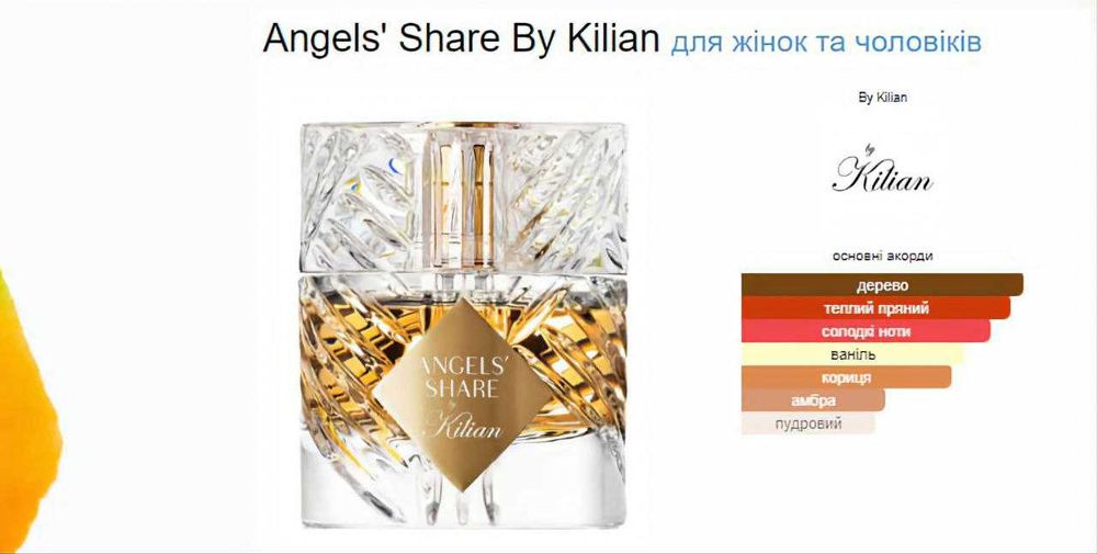 Kilian, Angel's Share
Eau de Parfum, парфуми, духи
