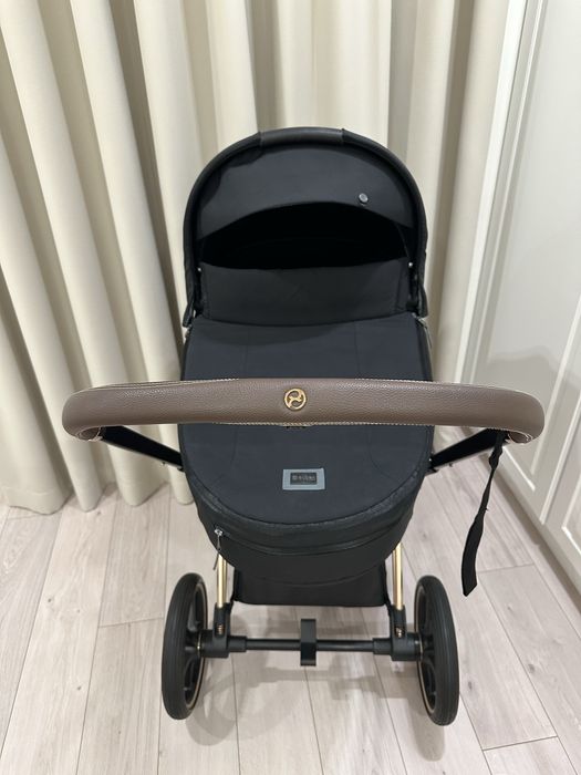 Коляска 2 В 1 Cybex Priam Sepia Black, Шасі Rosegold