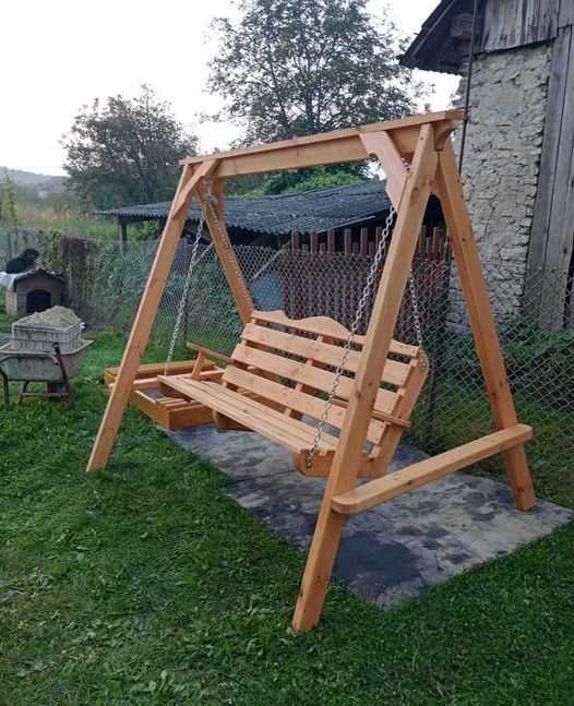 Качеля  красуня дерев'яна лавка підвісна гойдалка