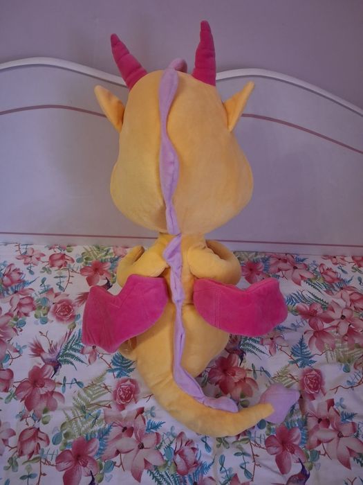 Pluszak smok żółto różowy