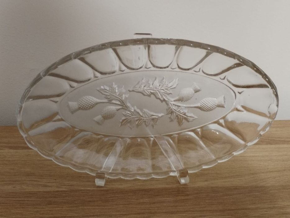Szklane półmiski śledziówki "OSTY" HSG Ząbkowice Vintage