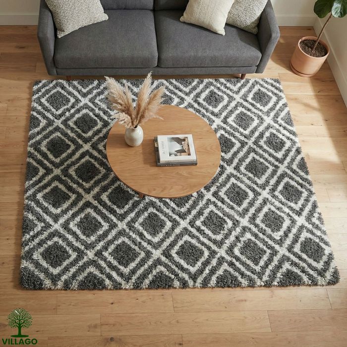 NOWY Dywan do salonu Villago Shaggy DECOR Cube antypoślizgowy 100x150