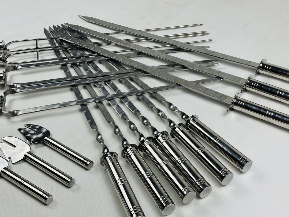 Шампура, наборы шампуров, двойной, для овощей, для люля кебаб, вилка