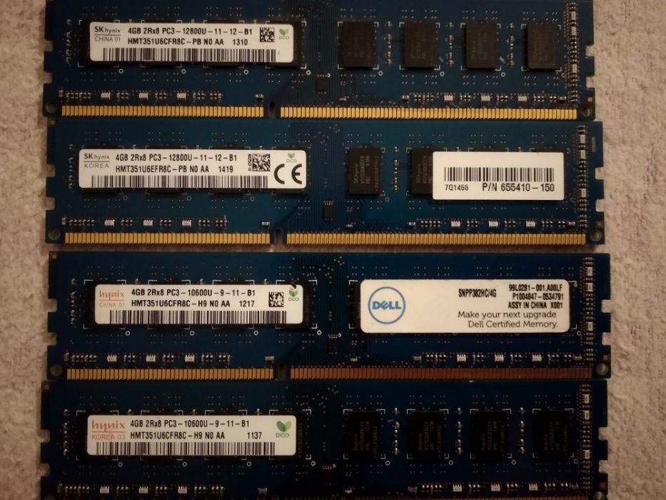 Оперативная память 4GB DDR3-1333/1600 Mhz PC3-10600U/12800U Intel/AMD