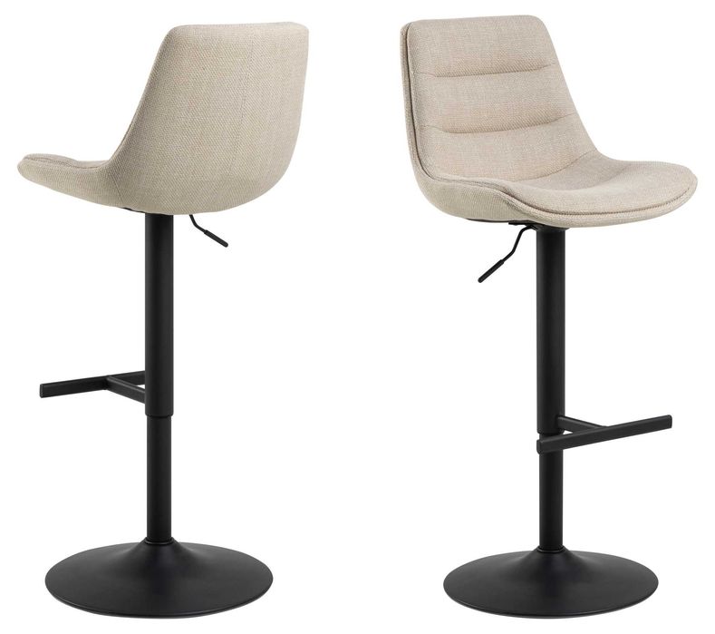 IDA Beżowy_Brązowy_noga czarna HOKER Krzesło barowe obrotowe do kuchni